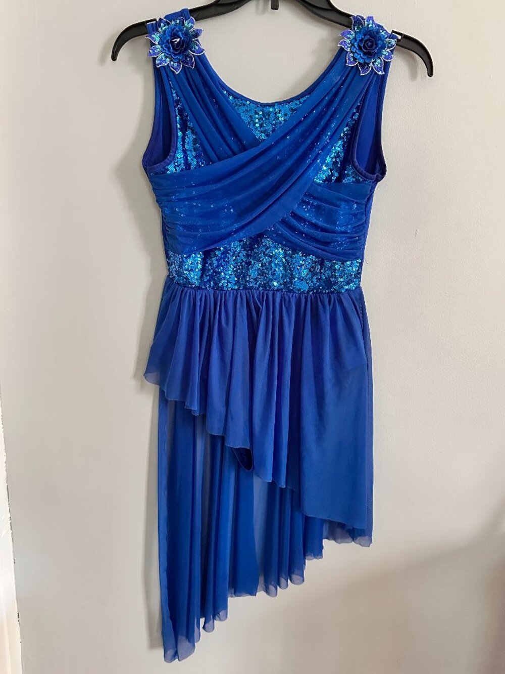 Blue Sequin Lyrical Contemporary Dance Costume XS